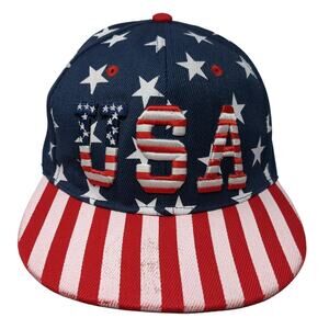 USA Stars & Stripes Snapback Hat Multicolor One Size Adjustable Patriotic Sport